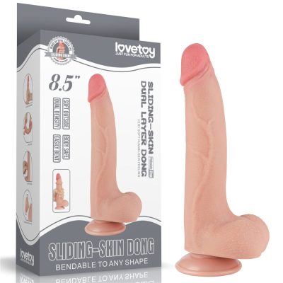 Pênis com dupla camada Realístico 20x4 cm Sliding Skin Dual Layer Dong Flesh - Lovetoy