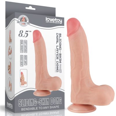 Protese em formato de Pênis ultra Realístico 22x4,3 cm Sliding com dupla camada Dong Flesh - Lovetoy