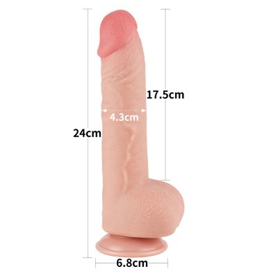 Pênis dupla camada Pele deslizante Dong Flesh 24x4,3 cm - Lovetoy 20 15365934418 penis dupla camada pele deslizante dong flesh 24x4 3 cm lovetoy 3