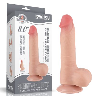 Pênis ultra realistico dupla camada Pele deslizante Dong Flesh 20x3,9 cm cm - Lovetoy