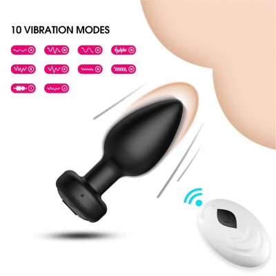 Plug Anal em Silicone com 10 Modos de Vibração e Controle Remoto sem Fio 33 15365958697 pl189 preto 04