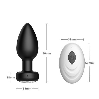 Plug Anal em Silicone com 10 Modos de Vibração e Controle Remoto sem Fio 36 15365958763 pl189 preto 07