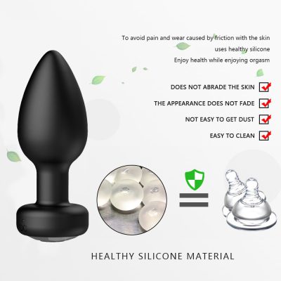 Plug Anal em Silicone com 10 Modos de Vibração e Controle Remoto sem Fio 37 15365958765 pl189 preto 10