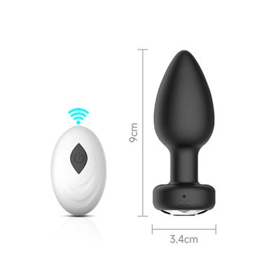 Plug Anal em Silicone com 10 Modos de Vibração e Controle Remoto sem Fio 40 15365958848 pl189 preto 11