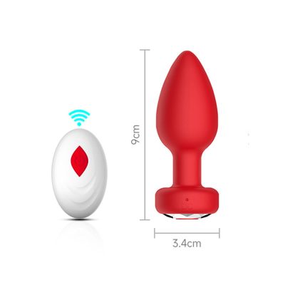 Plug Anal em Silicone com 10 Modos de Vibração e Controle Remoto sem Fio 43 15365958893 pl189 vermelho 01
