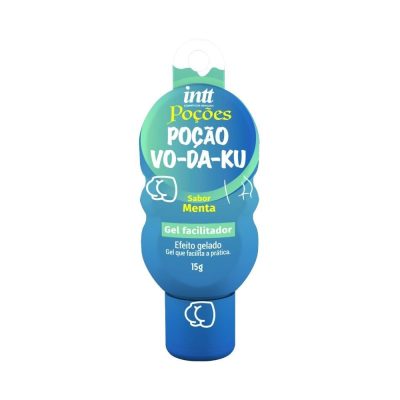 Vo-da-ku Gel facilitador de sexo anal com sabor de menta e efeito gelado 15g linha intt poções