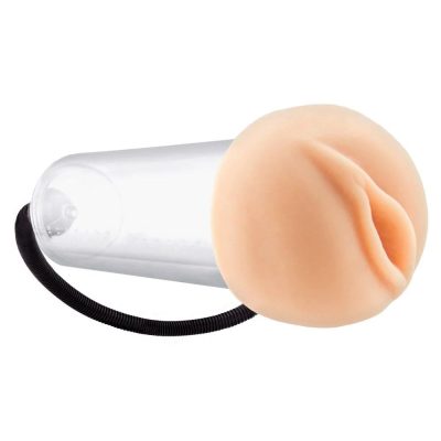 Alternative view of Bomba peniana com sistema de alavanca e vagina em cyberskin para penetração