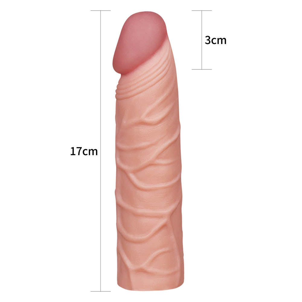 Capa Peniana Extensora para aumento instantâneo em cyberskin 17Cm Bege Lovetoy X-Tra 5 Capa Peniana Extensora para aumento instantâneo em cyberskin 17Cm Bege Lovetoy X-Tra - Imagem 5