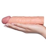 Capa Peniana Extensora para aumento instantâneo em cyberskin 17x4cm Bege Lovetoy X-Tra - Imagem 3
