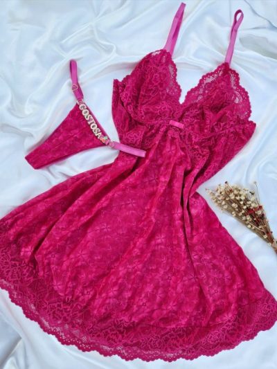 Camisola tule floral com fio personalizável