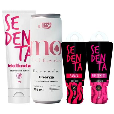 Kit com Energético Revoada Gel Sedenta Molhada Sedenta Safada e Sedenta por Gemido