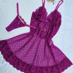 Camisola feita em tule coraçãozinho com fio personalizável