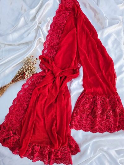 Robe vermelho feminino feito em tule catiuscia liso