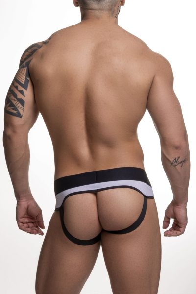 15370035679 cueca em suplex slip frente e atras jockstrap preto e branco 2