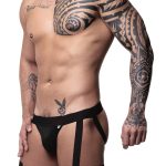 Cueca Jock liga em suplex preto com regulador