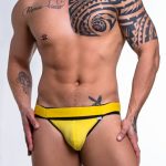 Cueca Jock em suplex amarelo com elastico duplo na cintura