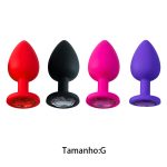 Plug Anal em Silicone com Pedra - Tamanho G