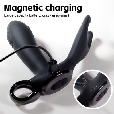 Estimulador de Próstata 10 Modos de Vibração e 10 modos de batidinhas com Controle Remoto 25 15371614640 vb214 preto 15