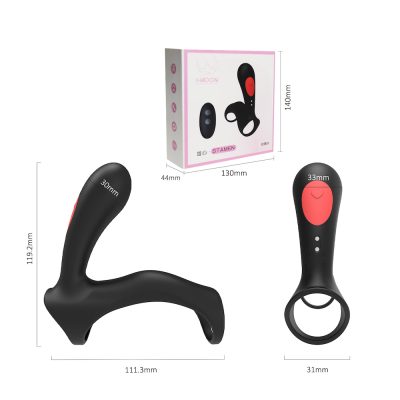 Anel Peniano com 7 modos de Vibrações controle Sem Fio Stamen I-Moon 12 15371620453 an080 preto 06