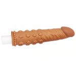 Capa peniana marrom feita em cyberskin lovetoy pleasure x-tender 19x4cm - Imagem 5