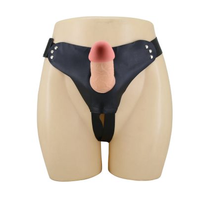 Cinta Peniana Ajustável com Pênis Oco 19x4,6cm - Strap-On Harness Rabbit Dildo - Mauis 10 15371749477 ct039 bege 03