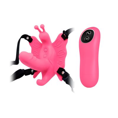 Alternative view of Ultra passionate harness - Cinta ajustável com estimulador clitoriano em forma de borboleta e mini pênis penetrável