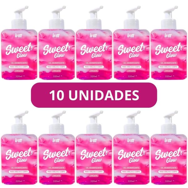 kit com 10 unidades Sweet Glow Hidratante Para Virilha e Corpo - Chiclete 320ml INTT