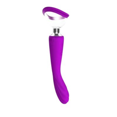 Alternative view of Sugator 2 vibrador 2 em 1 com sugador de clitóris e parte penetrável intt roxo