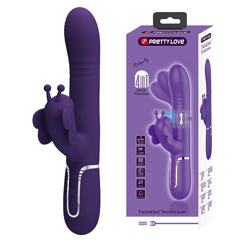 Vibrador de Ponto G e Clitóris com Pulsação Vai e vem de Anel Twinkled Pretty Love na cor roxo 1 Vibrador de Ponto G e Clitóris com Pulsação Vai e vem de Anel Twinkled Pretty Love na cor roxo