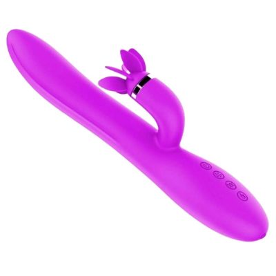 Alternative view of Vibrador de Ponto G e Clitóris Fogo no Parquinho com 3 motores e função de aquecimento Roxo Intt