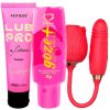 Kit com Vibrador Formato de Rosa Lubrificante LubPro Momozin e Goze + Acelerador do Prazer