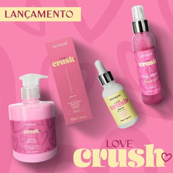 Kit Love Crush Intense com Hidratante Virilha Body Splash Sérum 10 Em 1
