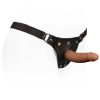 Prótese em formato de pênis marrom com Cinta penina em CyberSkin 14,5x4cm