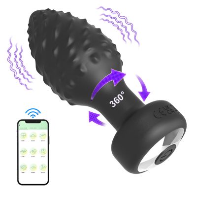 15387630721 plug anal em silicone controle por aplicativo com 10 modos de vibracao e 10 modos de rotacao