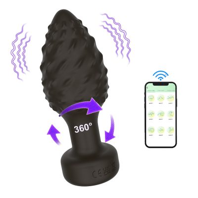 15387630802 plug anal em silicone controle por aplicativo com 10 modos de vibracao e 10 modos de rotacao