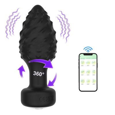 15387630918 plug anal em silicone controle por aplicativo com 10 modos de vibracao e 10 modos de rotacao