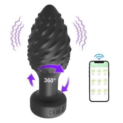15387631132 plug anal em silicone controle por aplicativo com 10 modos de vibracao e 10 modos de rotacao
