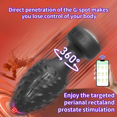 15387631146 plug anal em silicone controle por aplicativo com 10 modos de vibracao e 10 modos de rotacao