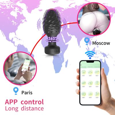 15387631518 plug anal em silicone controle por aplicativo com 10 modos de vibracao e 10 modos de rotacao