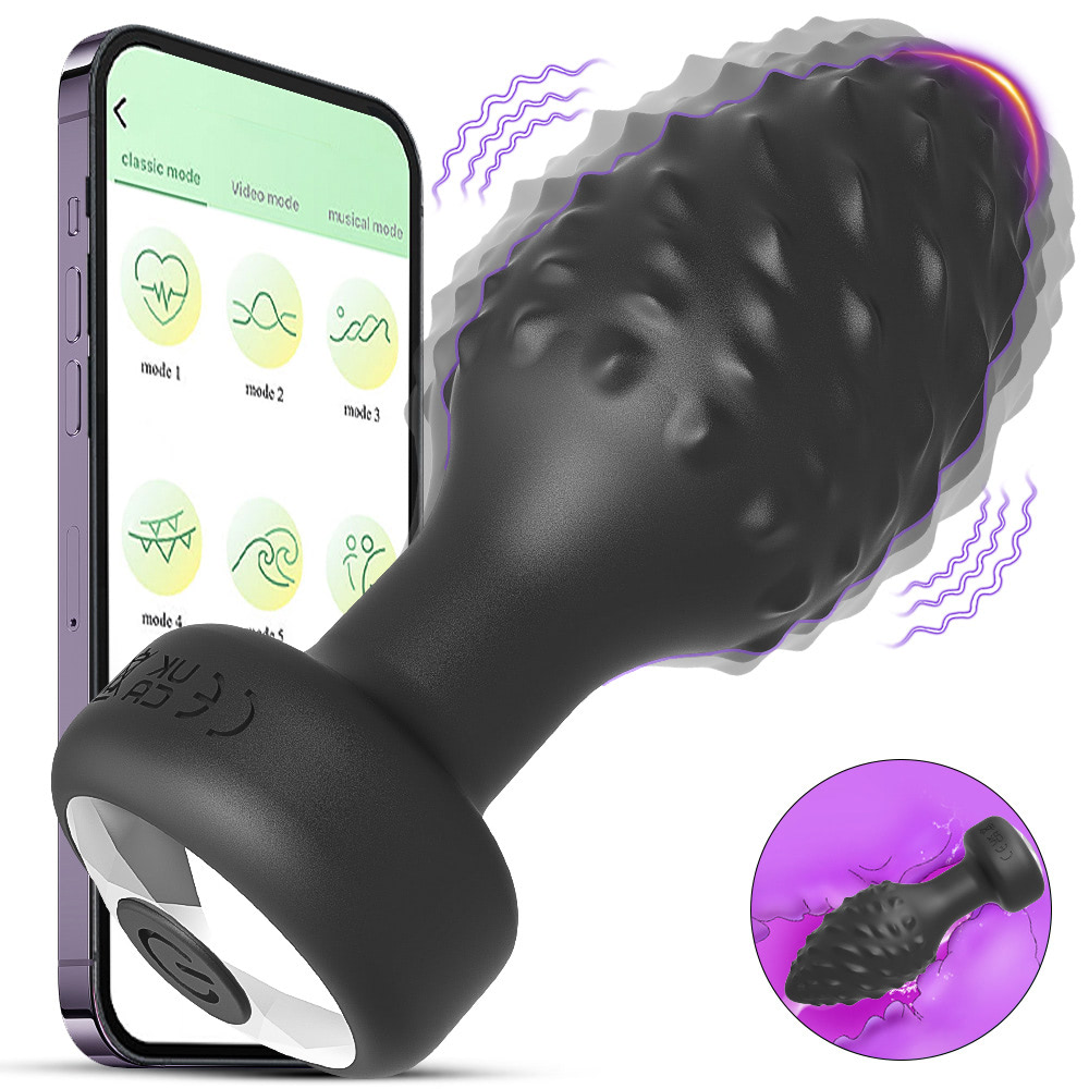 Plug Anal em Silicone com 10 Modos de Vibração e Controle por Aplicativo 1 Plug Anal em Silicone com 10 Modos de Vibração e Controle por Aplicativo