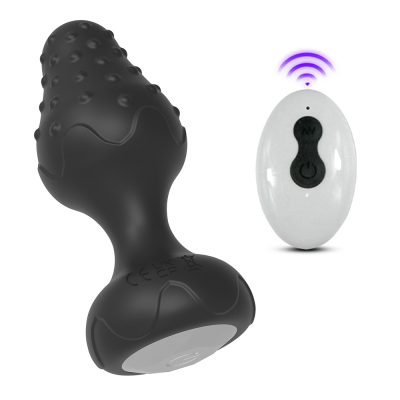 Alternative view of Plug Anal em Silicone Preto com 10 Modos de Vibração,Luz de Led e Controle Remoto sem Fio ou Cotrole de toque