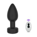 Plug Anal em Silicone com 10 Modos de Vibração,Luz de Led e Controle Remoto sem Fio ou Cotrole de toque - Preto - Imagem 4