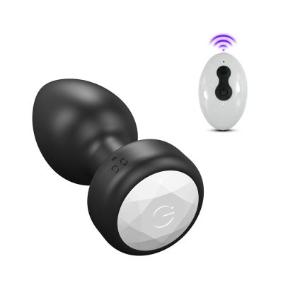 Plug Anal em Silicone com 10 Modos de Vibração,Luz de Led e Controle Remoto sem Fio ou Cotrole de toque - Preto 13 15387667578 pl190 preto 02