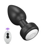 Plug Anal em Silicone com 10 Modos de Vibração,Luz de Led e Controle Remoto sem Fio ou Cotrole de toque - Preto - Imagem 3