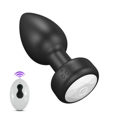 Plug Anal em Silicone com 10 Modos de Vibração,Luz de Led e Controle Remoto sem Fio ou Cotrole de toque - Preto 14 15387667652 pl190 preto 03
