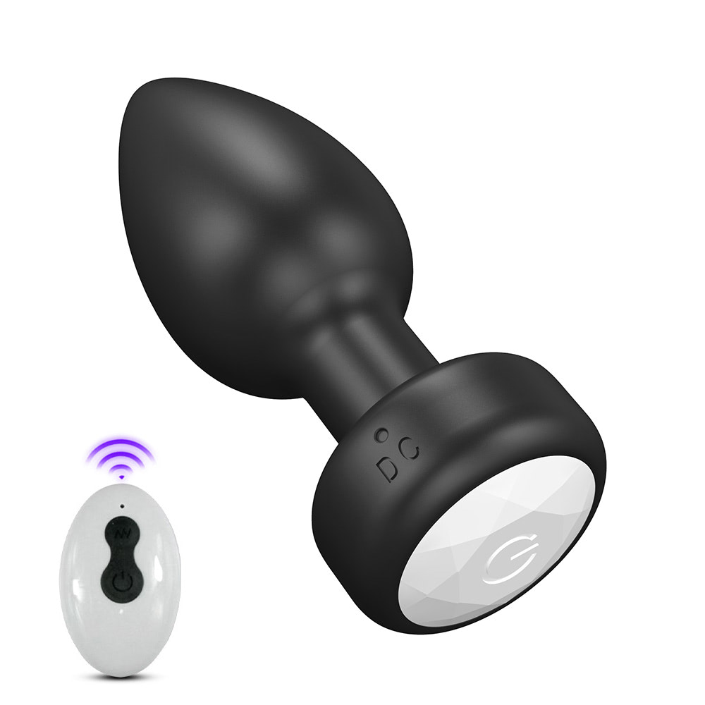 Plug Anal em Silicone com 10 Modos de Vibração,Luz de Led e Controle Remoto sem Fio ou Cotrole de toque - Preto 3 Plug Anal em Silicone com 10 Modos de Vibração,Luz de Led e Controle Remoto sem Fio ou Cotrole de toque - Preto - Imagem 3