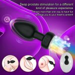 Plug Anal em Silicone com 10 Modos de Vibração,Luz de Led e Controle Remoto sem Fio ou Cotrole de toque - Preto - Imagem 8