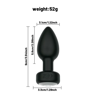 Plug Anal em Silicone com 10 Modos de Vibração,Luz de Led e Controle Remoto sem Fio ou Cotrole de toque - Preto 21 15387667942 pl190 preto 010