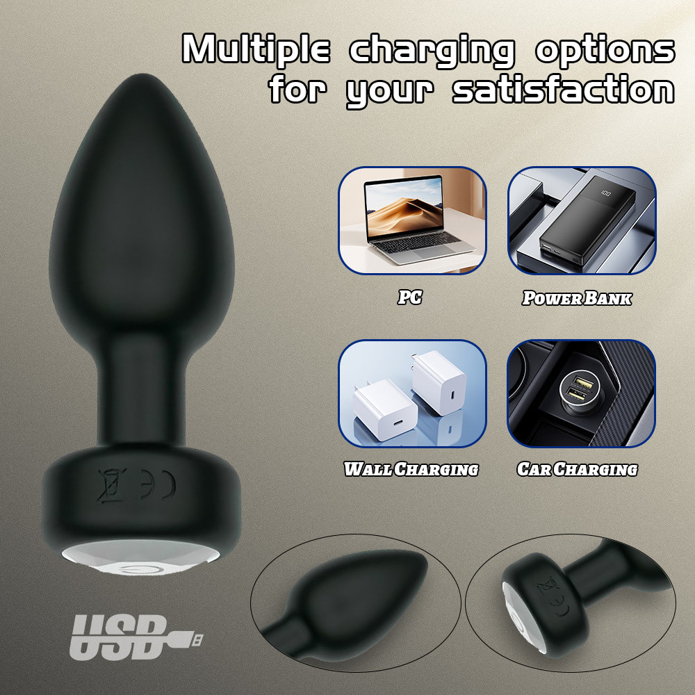 Plug Anal em Silicone com 10 Modos de Vibração,Luz de Led e Controle Remoto sem Fio ou Cotrole de toque - Preto 11 Plug Anal em Silicone com 10 Modos de Vibração,Luz de Led e Controle Remoto sem Fio ou Cotrole de toque - Preto - Imagem 11