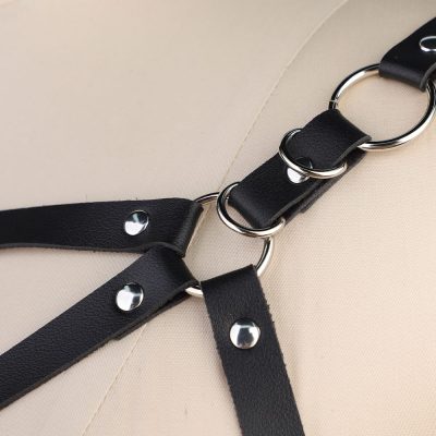 Harness Feminino de Couro com fivelas frontais 31 15389241571 sa051 preto 04